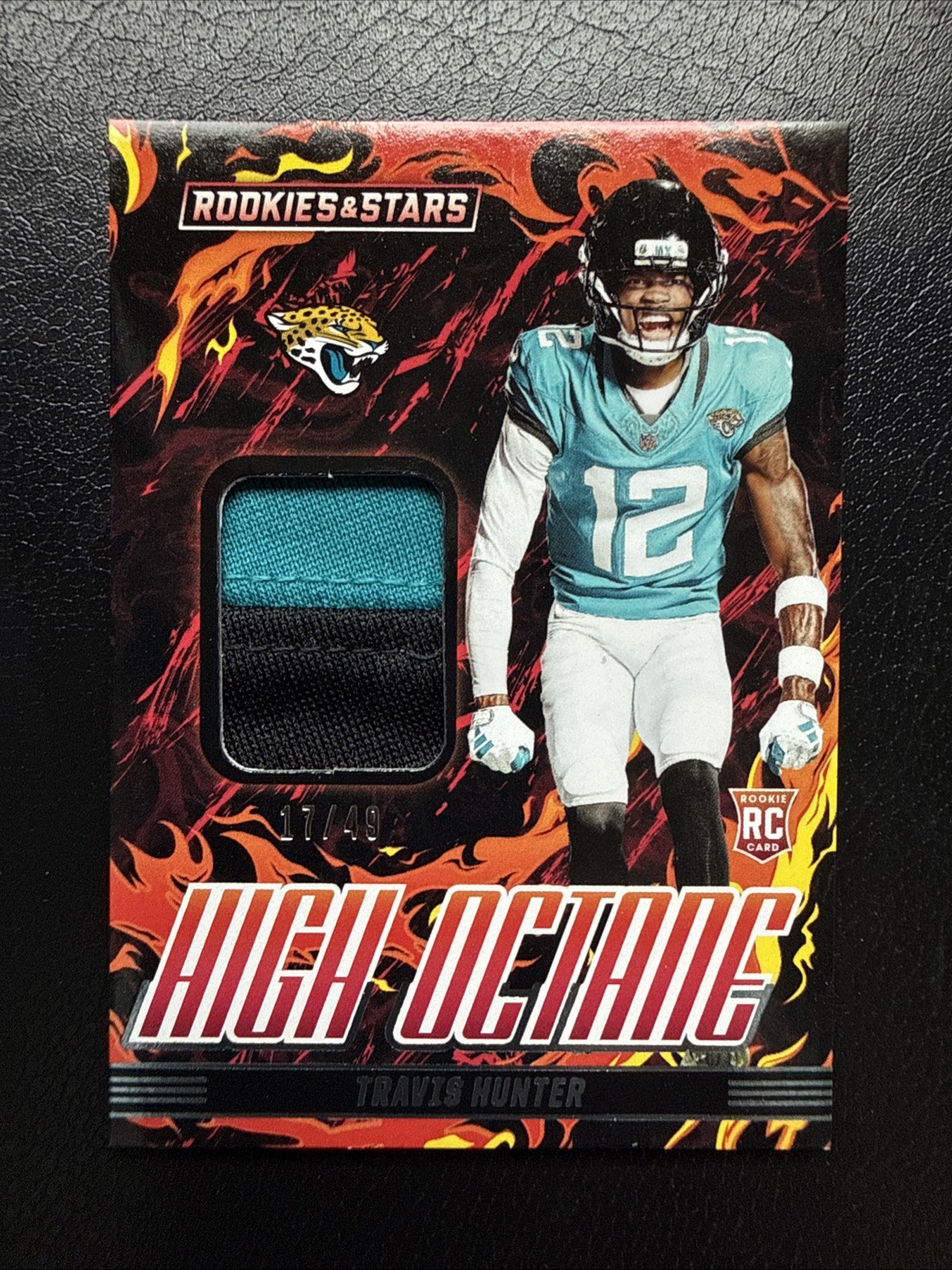 2025 Panini Rookies and Stars	High Octane Memorabilia Prime Travis Hunter #17/49
