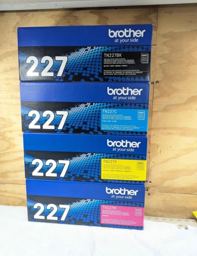 Genuine Brother TN227 Black/Cyan/Magenta/Yellow High Yield Toner, 4/Pack