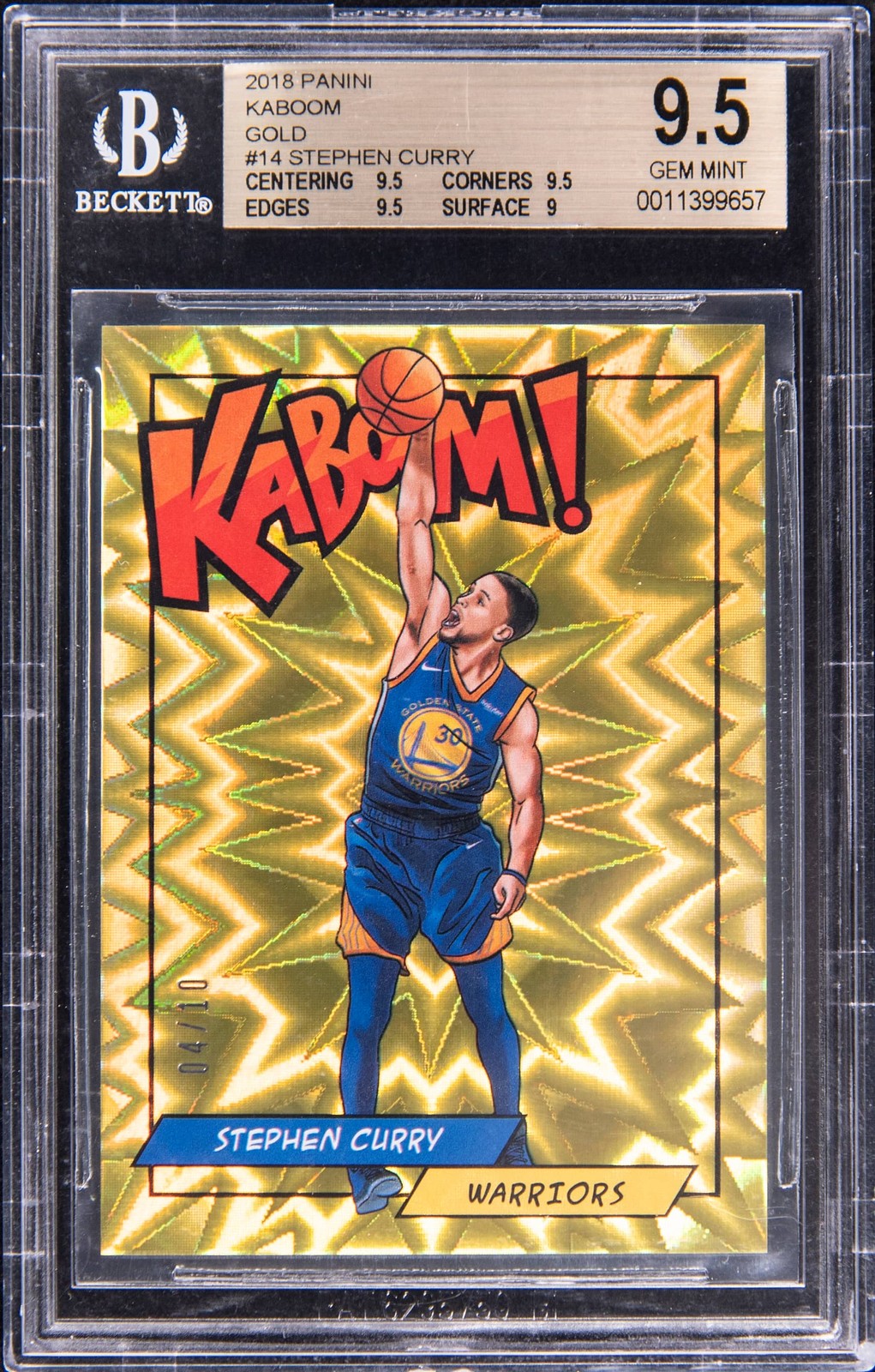 2018 Panini Kaboom Gold #K-SC Stephen Curry (#04/10) - BGS GEM MINT 9.5 - P