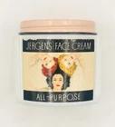 Vtg Jergens Face Cream Milk Glass Jar Pink Lid Art Deco Vanity WWII Era 1940s