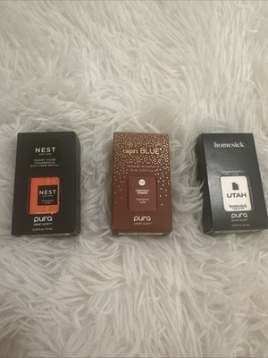 3 Pieces Pura Refill Nest Pumpkin Chai,Capri Blue Chestnut Embers, Homesick Utah