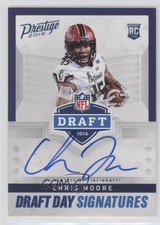 2016 Panini Prestige Draft Day Signatures Blue Ink Chris Moore #CM Auto 1s7