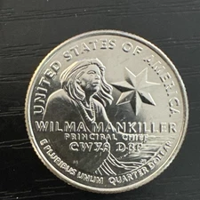 2022 P-Wilma Mankiller Quarter  ( Rare Coin )-“IN COD WE TRUST”-Errors-