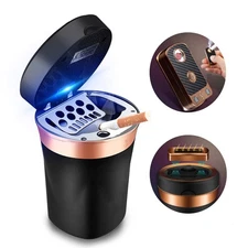 Car Ashtray, Auto Ashtray Cigar Electronic Cigarette Lighter Detachable Solar...