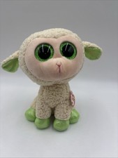 9” Ty Beanie Boos Lala Lamb Plush Stuffed Sheep Toy White / Green  Easter