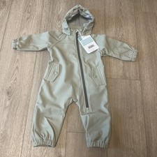 Fillikid Softshelloverall Winddicht Atmungsaktiv 74/80 mit Kaputze NEU salbei