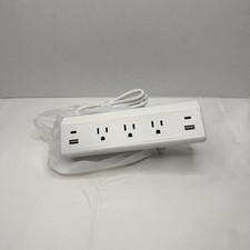 Jgstkcity Desk Clamp Power Strip,40W Total Fast 4 USB Ports - 40W, White