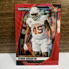 2025 Prizm Draft Picks Vernon Broughton No 125 Red Wave (RC)
