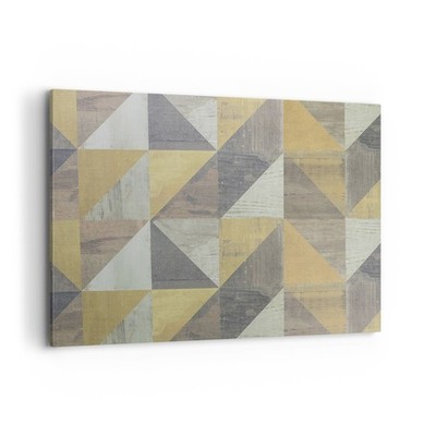 Wandbilder 100x70cm Leinwandbild Abstraktion Geometrisch Dreiecke Bilder