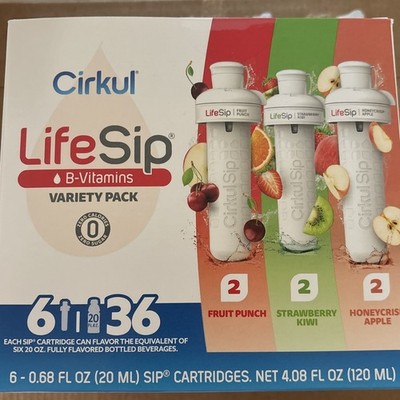 2 x Boxes LifeSip B-Vitamins Flavor Water Variety Pack, No Sugar, Zero...