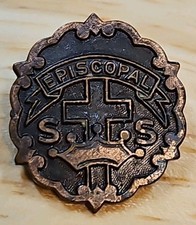 Episcopalian Stamped Sunday School Pin/Brooch Vintage  Christian Little’s System