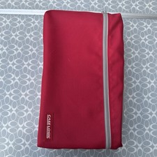 VTG Case Logic Cassette Case 30 Tape Holder Red Soft Zippered Shell Bag w/ Strap
