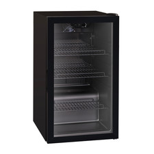 SIA DC10BL Under Counter Drinks Fridge / Wine Cooler 110L With Glass Door, Black