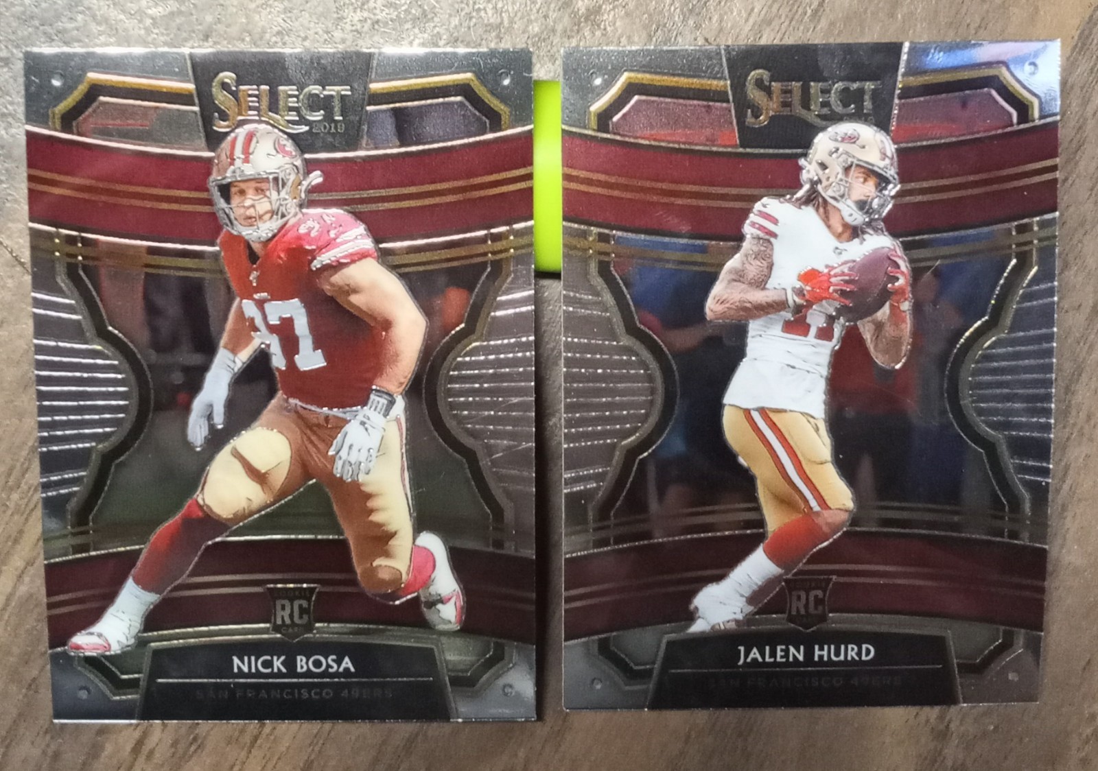 2019 Panini-Jalen Hurd & Nick Bosa, Select Concourse Rookie's, 49ers EXCELLENT
