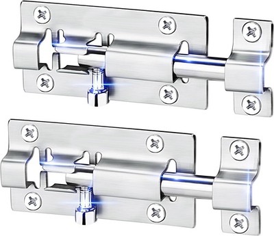 2 Pack Barrel Bolt Latch, 3 Inches Slide Latch Lock, Thickened Stainless Steel S