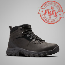 Columbia Men  s Newton Ridge  Plus II Waterproof Hiking Boot All Black Wide Width