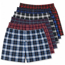 Kruze Herren 6er Pack Baumwoll Boxer Shorts Webmuster Classic Fit Knopfleiste