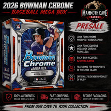 2026 Bowman Chrome Baseball Mega Box CONFIRMED PRESALE Factory Sealed Topps