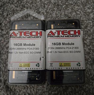 A-Tech 32GB (2x16GB) DDR4-2666 PC4-21300 260-Pin SO-DIMM Non-ECC