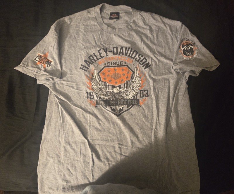 Iron Stead Harley-Davidson Biker  Shirt XL Vacaville California Gray Eagle 