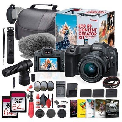 Canon EOS R8 Camera Content Creator Kit with RF 24-50mm f/4.5-6.3 IS STM Lens -