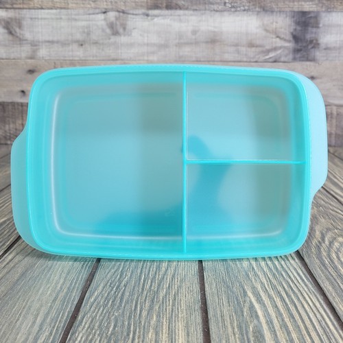 Tupperware Lunch-It Large Bento Box Container Aqua Sandwich Snack Unused 7817 - Picture 2 of 14