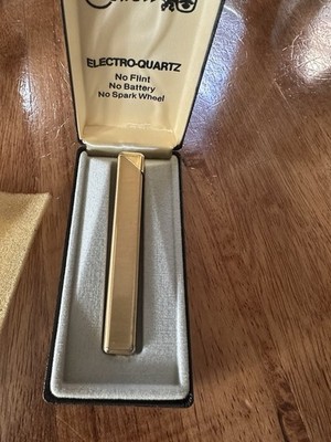 Vintage Colibri Electro-Quartz Lighter Brown / Gold In Original Box