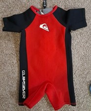 Quicksilver Red/Black WetSuit Surf Short Sleeve One Piece Toddler Size 2T