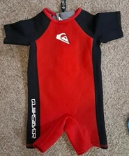 Quicksilver Red/Black WetSuit Surf Short Sleeve One Piece Toddler Size 2T