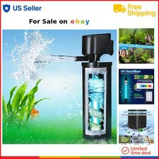 400GPH Fish Tank Filter UV Aquarium Pump For 55-150 Gallons Clear Water