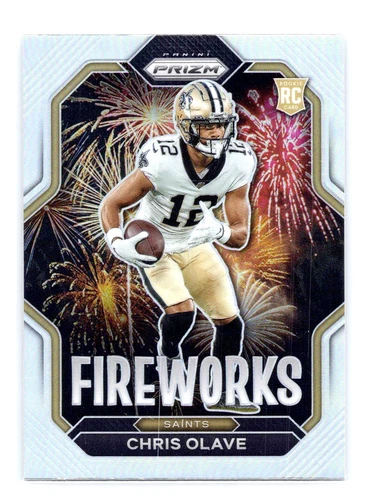 Chris Olave 2022 Panini Prizm #F-14 Fireworks Silver RC Rookie