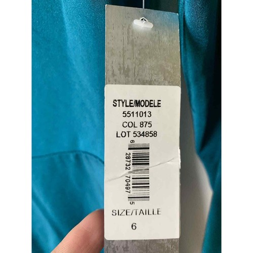 Kay Unger türkisfarbenes Maxikleid geraffte Taille Säule festliches Kleid Damengröße 6 neu mit Etikett - Bild 6 von 7