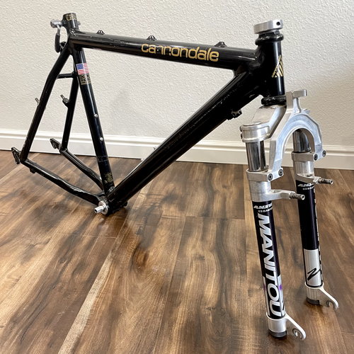 Vintage Cannondale CAD 3 Frame 20" Black Mountain Bike MTB Deore XT Manitou Fork - 第 1/9 張圖片
