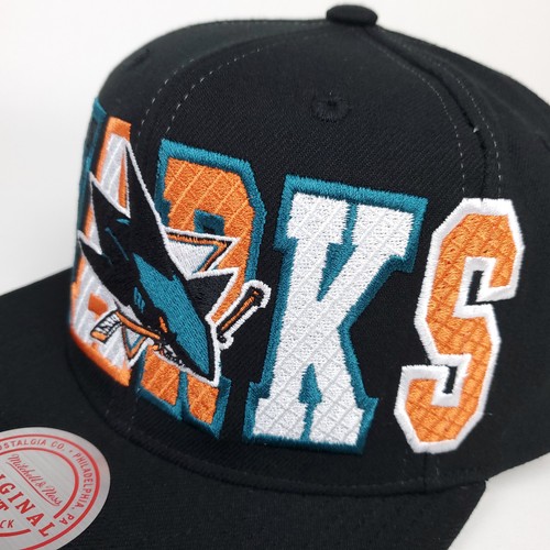 San Jose Sharks Mitchell & Ness NHL Snapback Mütze Kappe 3D Logo schwarz Neu mit Etikett - Bild 8 von 9