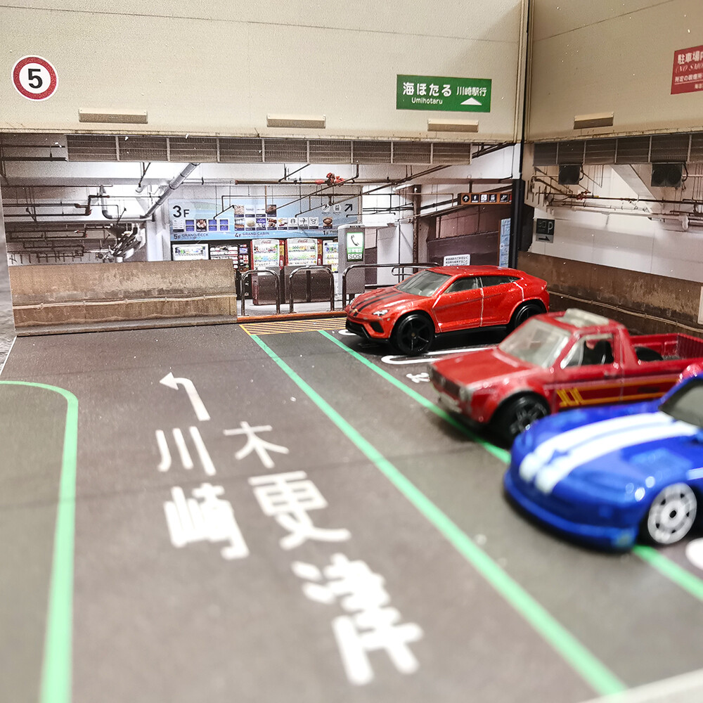1/64【parking Lot Diorama factory 03】（新品） Diorama 1/64 Outdoor Car Parking Lot Model City Car Garage
