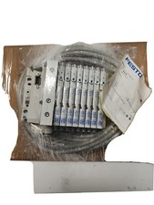 Festo MPAL-VI Solenoid manifold block with 8 571334 MS Solenoid valves and 25...