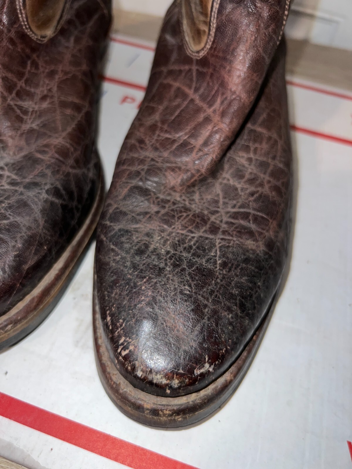 CHIPPEWA 99021 MEN  BROWN LEATHER ELEPHANT PRINT  Cowboy WESTERN BOOTS SIZE 11 D