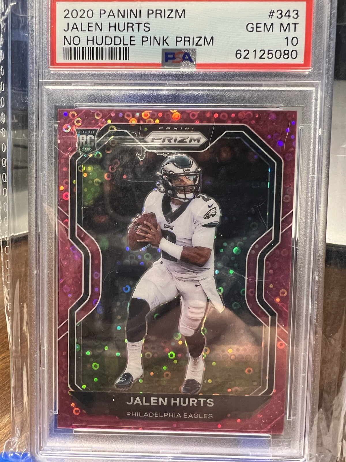 2020 Panini Prizm JALEN HURTS #343 Rookie Pink No Huddle SSP /15 PSA 10 📈INVEST