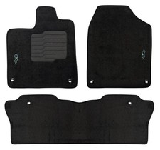 Carpet Floor Mats For 2016 To 2022 Honda Pilot Front And 2nd Row Black Ecomats
