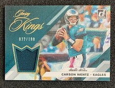 2019 Panini Donruss Jk-25 Carson Wentz Jersey Kings Eagles Patch 100 2019 Panini Donruss Jk-25 Carson Wentz Jersey Kings Eagles Patch 100