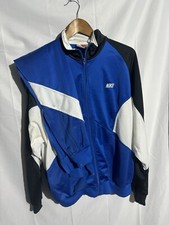 Vintage 1980 90s Nike Running Track Suit Sz L Jacket and Pants Blue White Vented