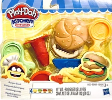 Hasbro Play-Doh Kitchen Creations Burger Bash Playset With 4 Cans & Accessories