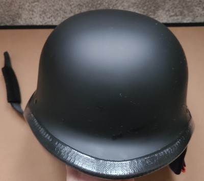 Kylin KY-602 German Style Flat Black Advanced Motorcycle Half Helmet Size Medium