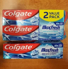 3 Tubes: Colgate Max Fresh Whitening Toothpaste Cool Mint Exp 12/31/25 DAMG E12B