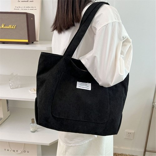 Women Canvas Shoulder Crossbody Bag Large Capacity Totes Pure Color Handbag - Picture 4 of 16