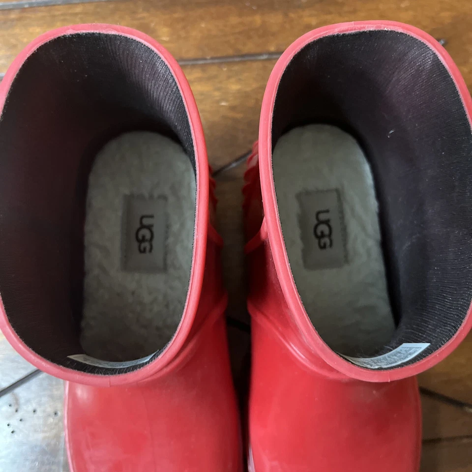 Mujer Samba ROJO UGG DRIZLITA LLUVIA NIEVE BOTAS 1130361K Talla 8.5-9 Foto 4 de 4
