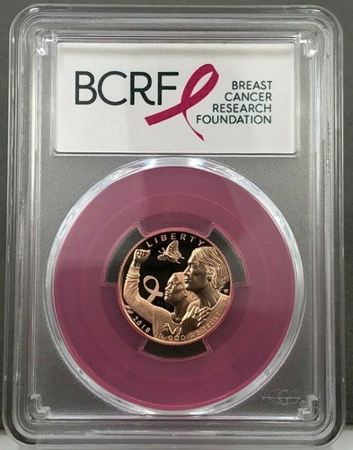 2018-W $5 Breast Cancer Awareness Commem PROOF Gold PCGS PR70 DCAM FIRST STRIKE - Picture 2 of 2