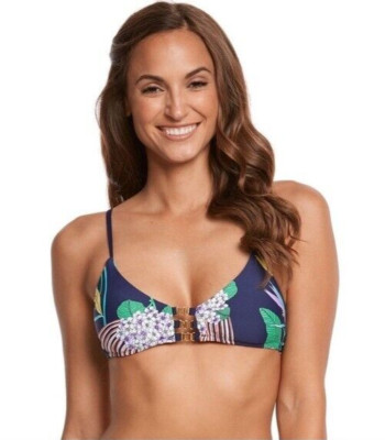 Trina Turk Midnight Paradise Bikini Swim Top Women s Size 12 L36619