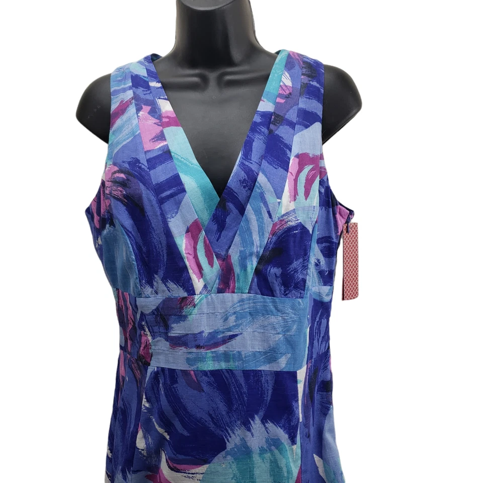 Vestido para mujer Merona talla 8 multicolor halter top vestido forrado de algodón nuevo con etiquetas Foto 2 de 4