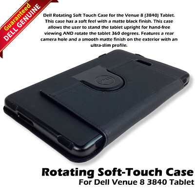Genuine Dell OEM Venue 8 (3840) Tablet 360 Degree Rotating Soft Touch Case NJXFG